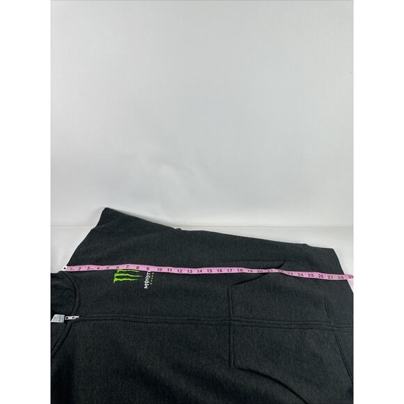 Monster Energy Zip-Up Hoodie Heather Charcoal Size Large SOFT - Picture 8 of 8